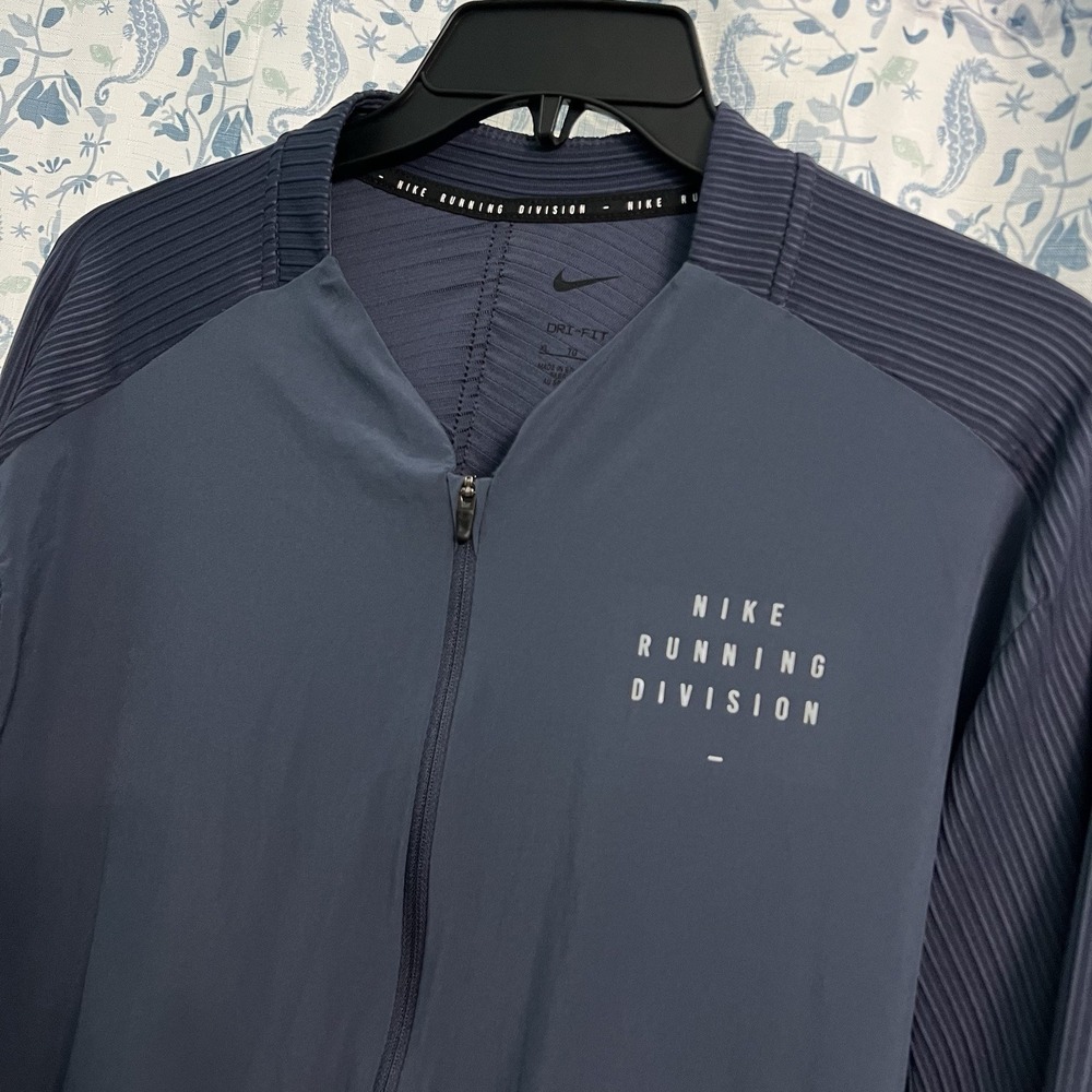 Nike Mens XL Blue Running Division Element Dri-Fit Full Zip Jacket DD4929-437